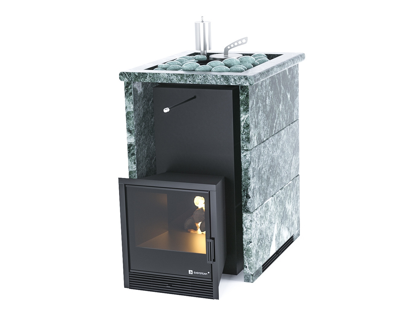 Печь Анапа в трехстороннем кожухе с открытым верхом