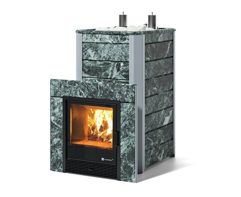 Печь Ялта 40 К/2024 в облицовке из камня