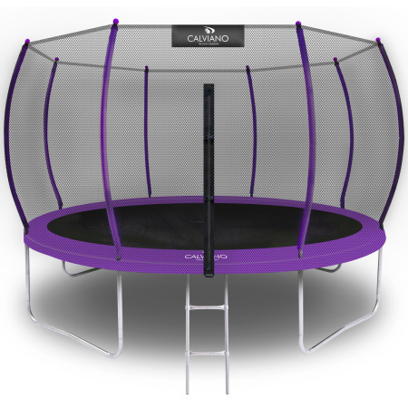 Батут пружинный с защитной сеткой Calviano 374 см - 12ft OUTSIDE master purple