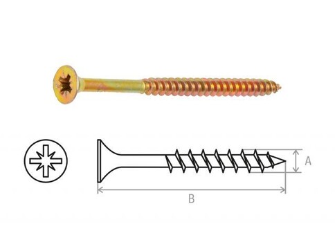 Шуруп универсальный 6.0х90 мм желтый цинк (10 шт в зип-локе) STARFIX