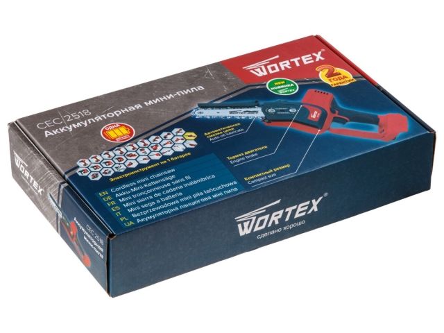 Аккум. мини-пила WORTEX CEC 2518 ALL1 в кор. ALL1 SOLO БЕСЩЕТ., 18 В, 10 см (шина 10 см, 1/4