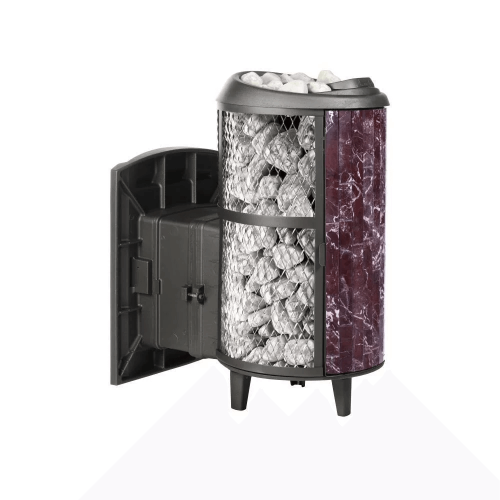 Печь банная Атмосфера L с комбинированной облицовкой Россо Леванто наборный