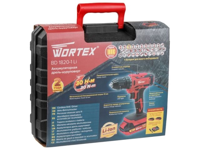 Аккум. дрель-шуруповерт WORTEX BD 1820-1 Li