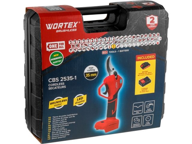 Аккум. секатор WORTEX CBS 2535-1 в чем. БЕСЩЕТ.