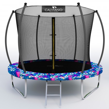 Батут пружинный с защитной сеткой Calviano 252 см - 8ft INSIDE master smile
