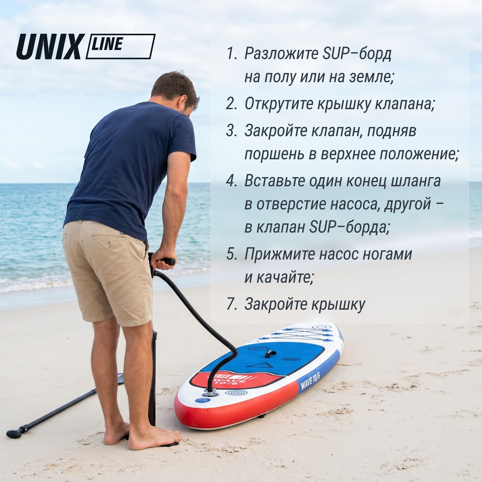 SUP-борд UNIX Line Глубокое море / Deep Sea