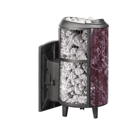 Печь банная Атмосфера L КТТ с комбинированной облицовкой Россо Леванто наборный