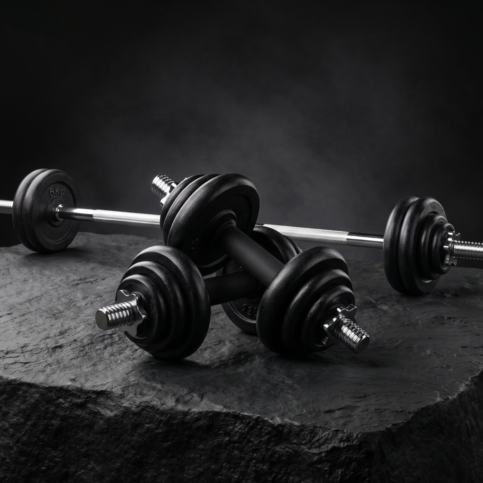 Набор гантелей и штанга UNIX Fit в кейсе 50 кг