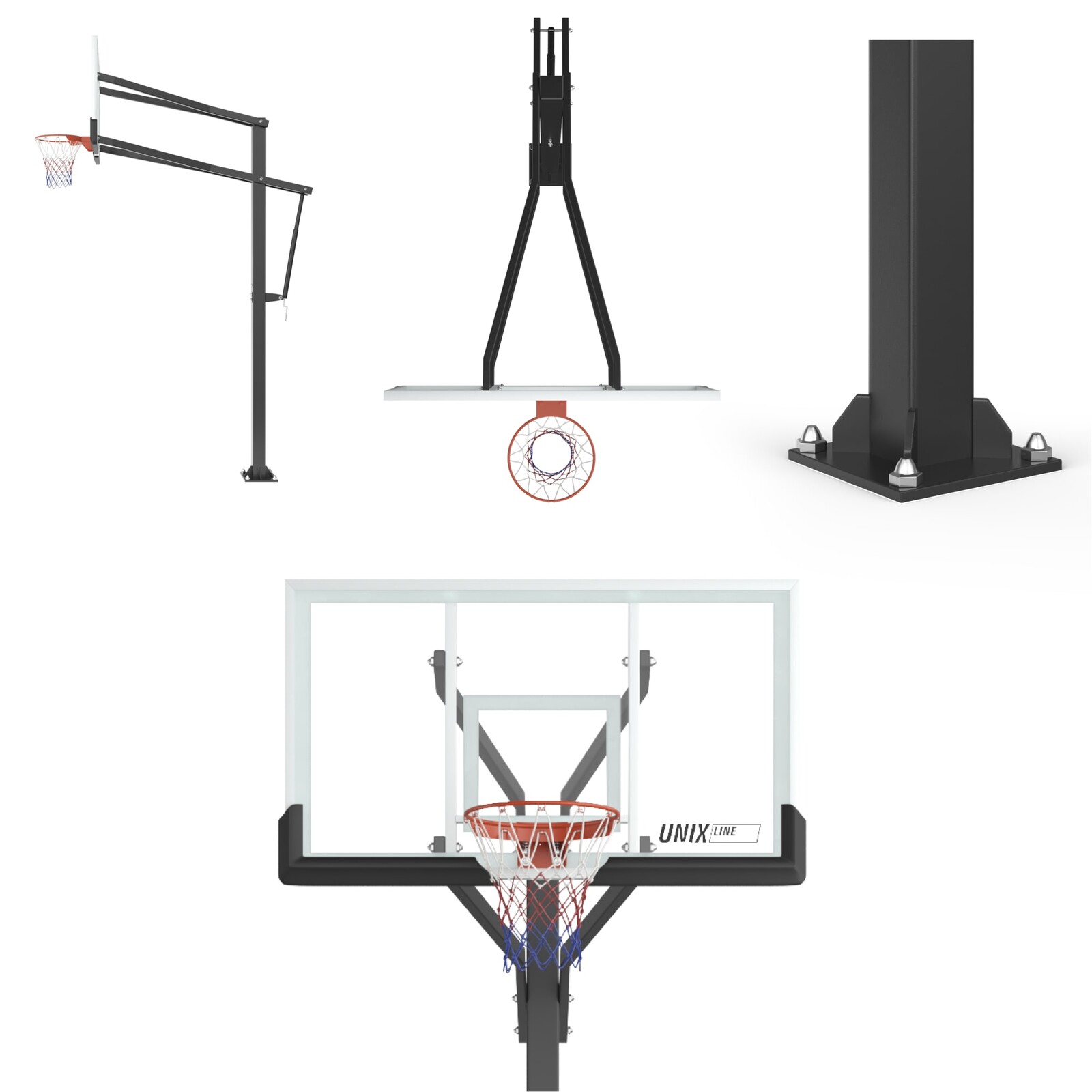 Баскетбольная стойка стационарная UNIX Line B-Stand-TG PRO 72