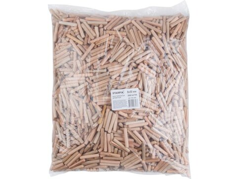 Шкант мебельный 8х50 мм деревянный (2000 шт в пакете) STARFIX