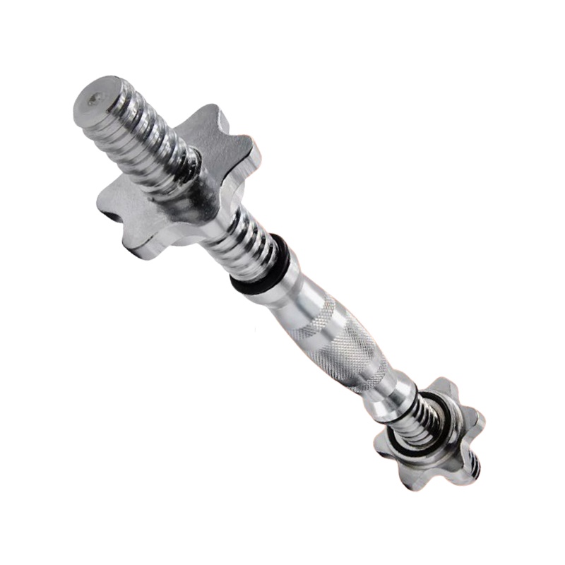 Гриф для гантелей AMETIST 25*400мм 1,65 кг (полнотелый) с железной ручкой бочонком