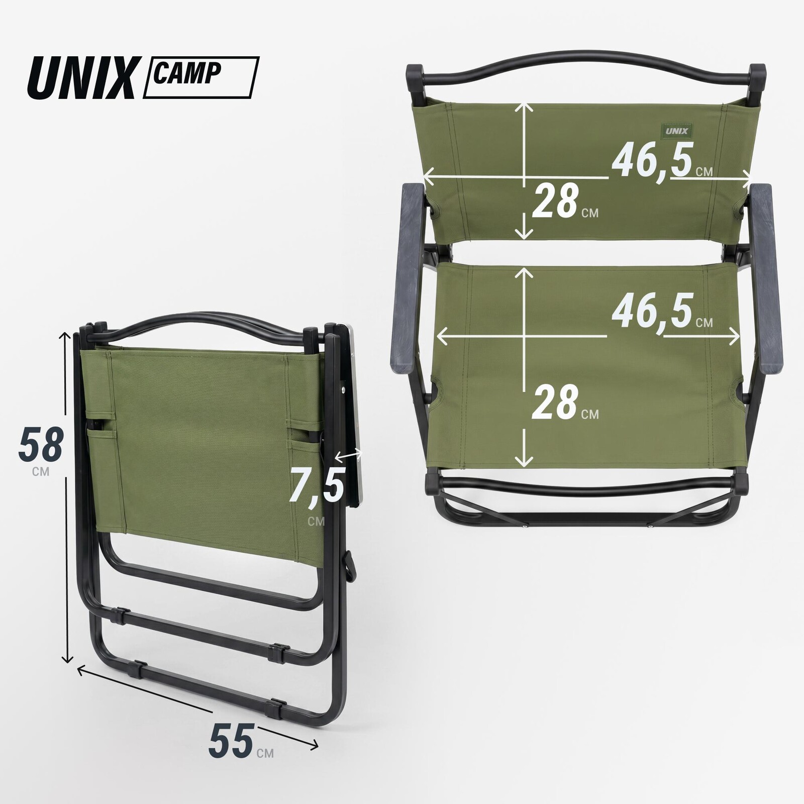 Стул складной UNIX Camp Kinetik детский зеленый