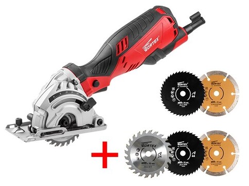 Циркулярная пила WORTEX HS 2865 в кор. + 3 пильных диска + АКЦИЯ 3 пильных диска (В подарок 3 пильных диска (по дереву, металу и керамике))