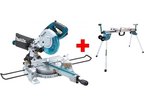 Торцовочная пила MAKITA LS 0815 FLN в кор. + Стол для торцовочной пилы (DEAWST06) (1400 Вт, 216х30.0 мм, глуб. до 65 мм, шир. до 305 мм, лазер, подсве
