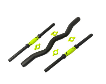 Набор гантельных грифов с W-образным грифом AMETIST 40 см. (посад. диаметр 25 мм.) пластик