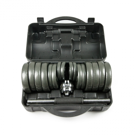 Набор металлических гантелей в чемодане AMETIST 30кг