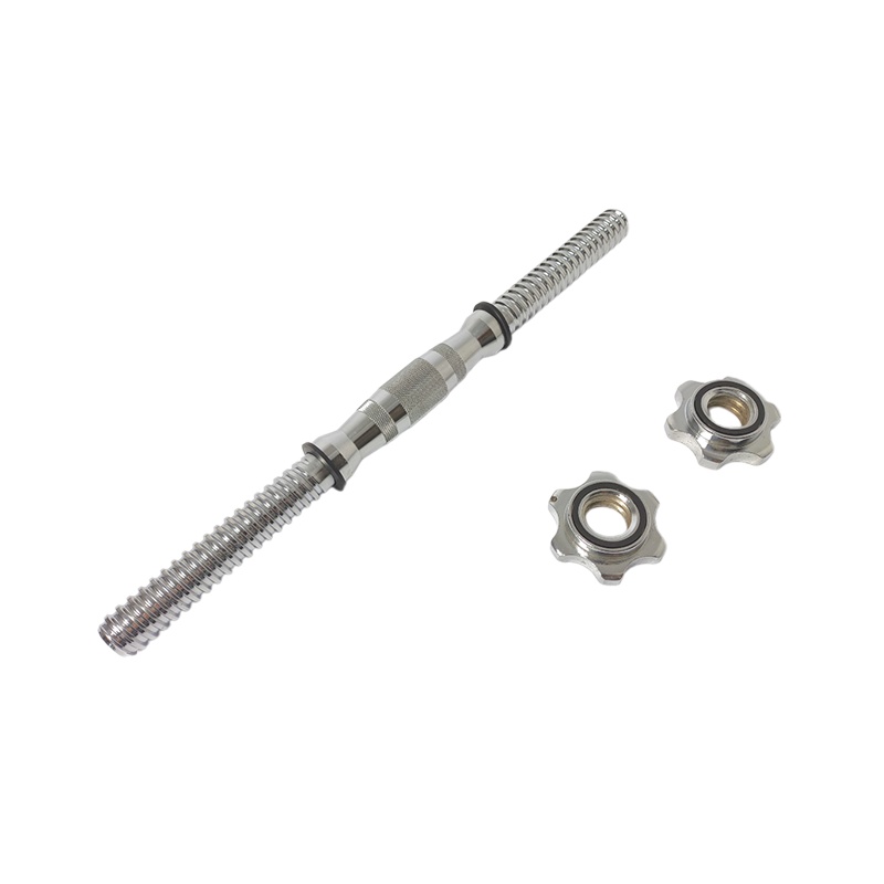 Гриф для гантелей AMETIST 25*400мм 1,65 кг (полнотелый) с железной ручкой бочонком