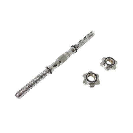 Гриф для гантелей AMETIST 25*400мм 1,65 кг (полнотелый) с железной ручкой бочонком