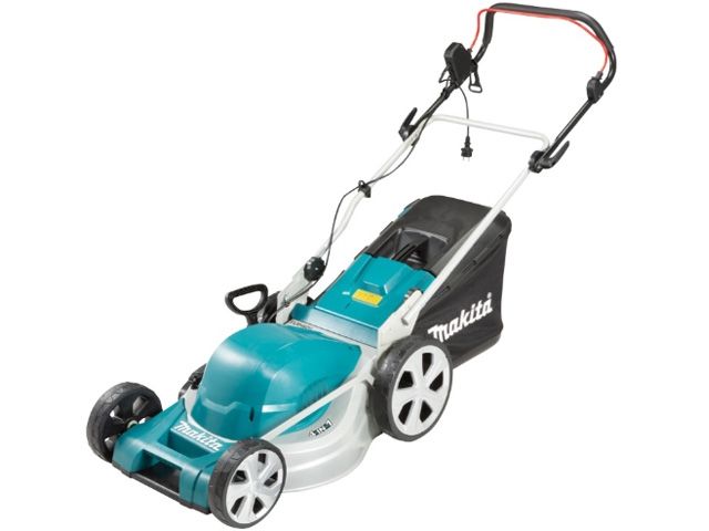 Газонокосилка электрическая MAKITA ELM 4620 (1800 Вт, шир. 460 мм, выс. 20-75 мм, стальн. корпус, мульчир. опц., травосборник 60 л)