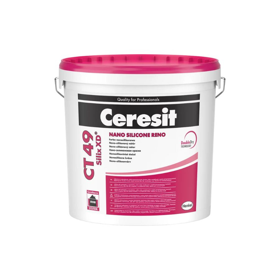 Краска силиконовая фасадная Ceresit СТ 49 SILIX XD прозрачная 15 л