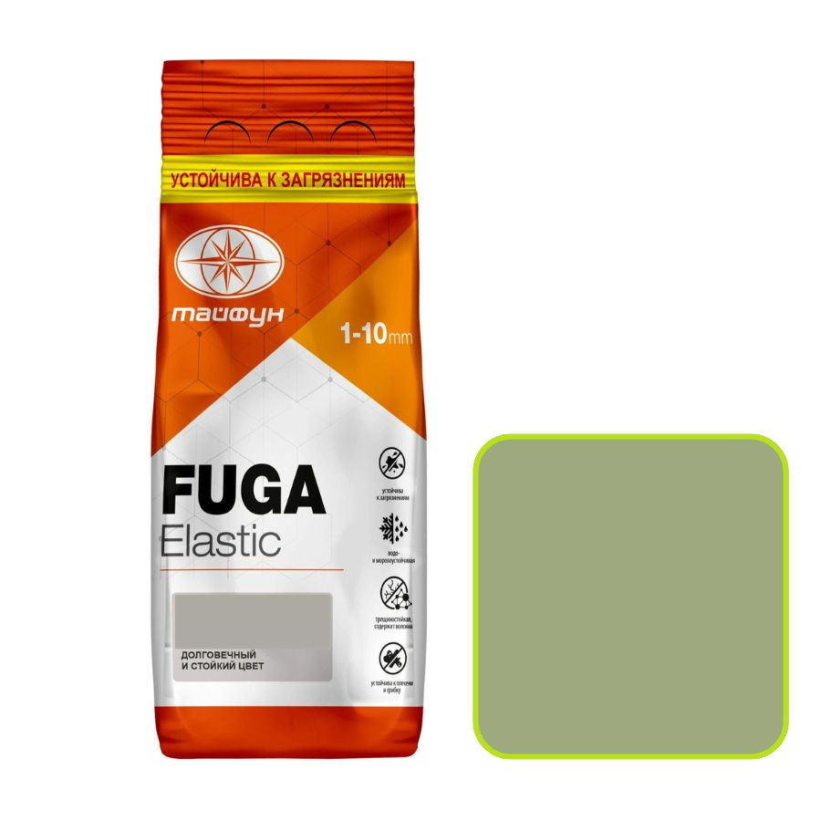 Фуга эластичная водостойкая Тайфун Elastic №025 светло-зеленая 2 кг