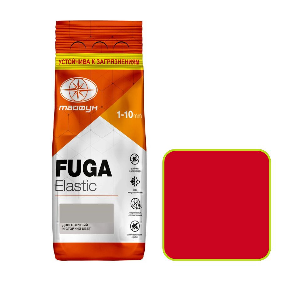 Фуга эластичная водостойкая Тайфун Elastic №216 красная 2 кг
