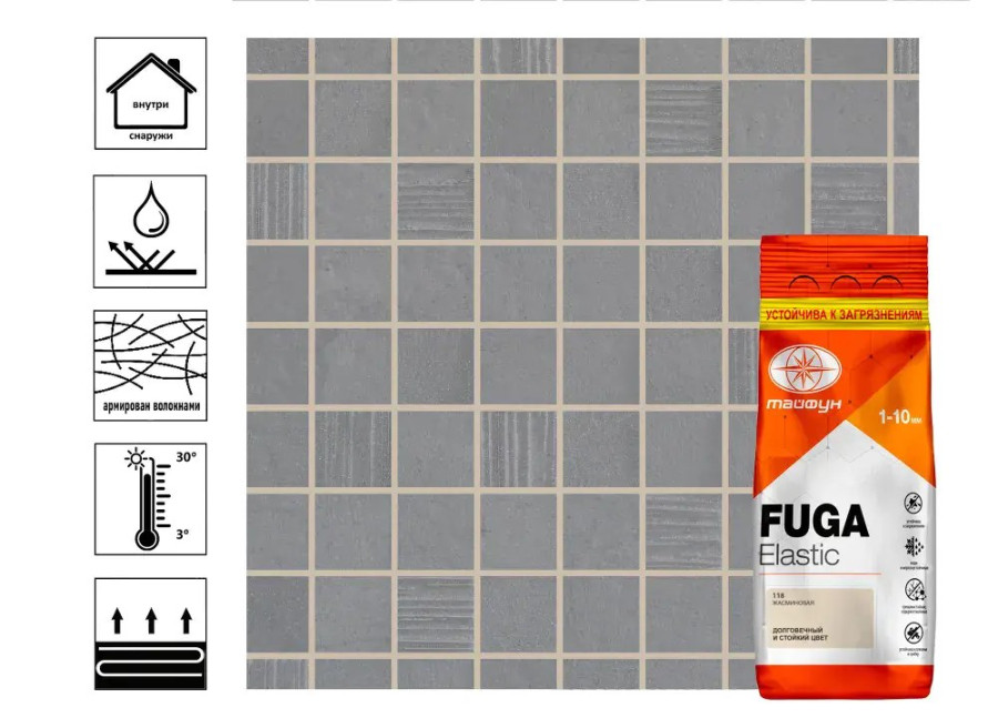 Фуга эластичная водостойкая Тайфун Elastic №216 красная 2 кг