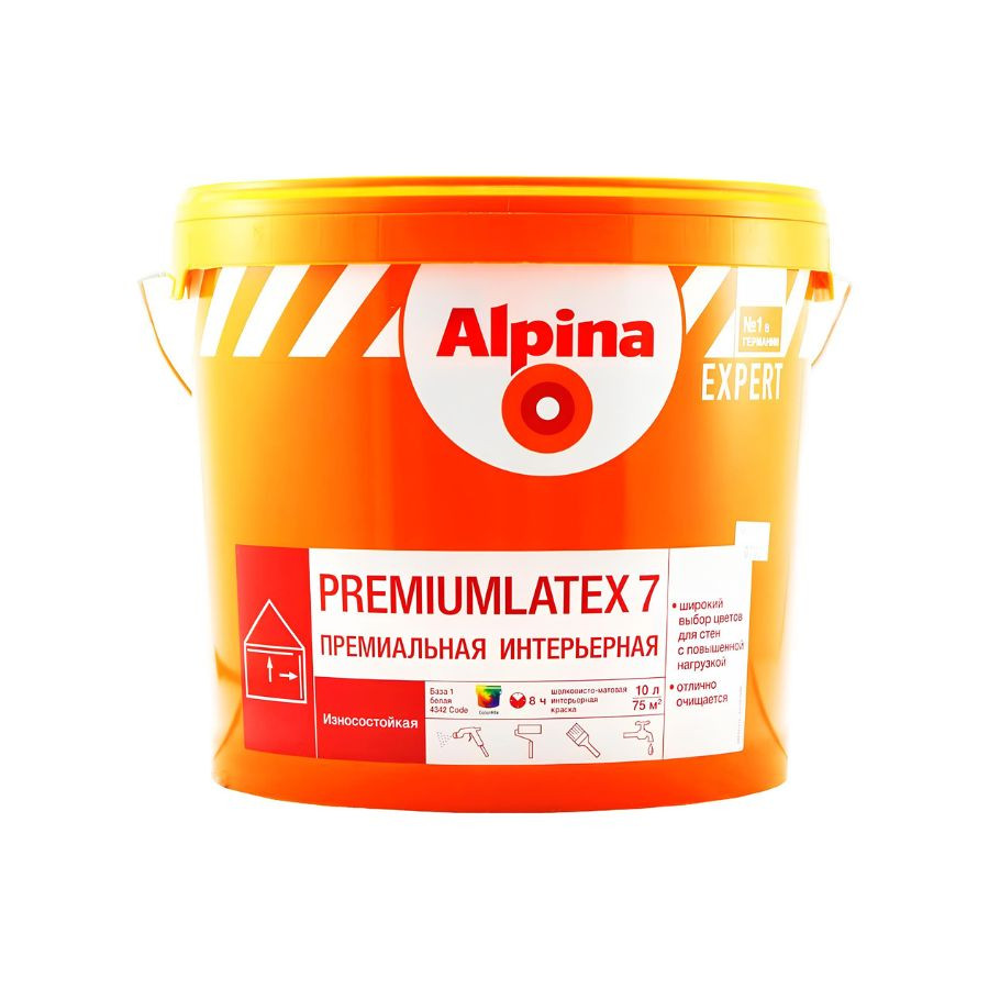 Краска Alpina EXPERT Premiumlatex 7 База 3 прозрачная 9,4 л