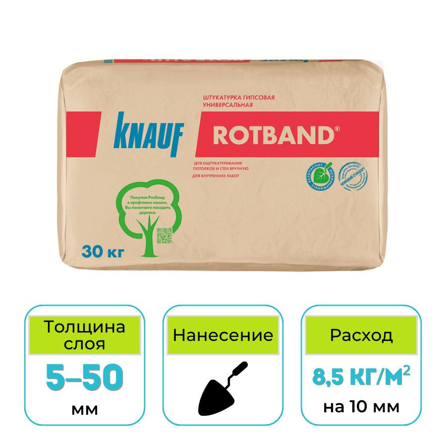 Штукатурка гипсовая Кнауф Ротбанд 30 кг