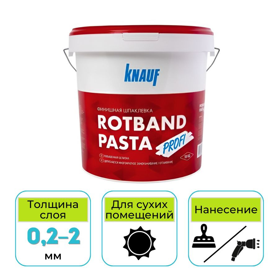 Шпатлевка готовая Кнауф Ротбанд Паста Профи 18 кг