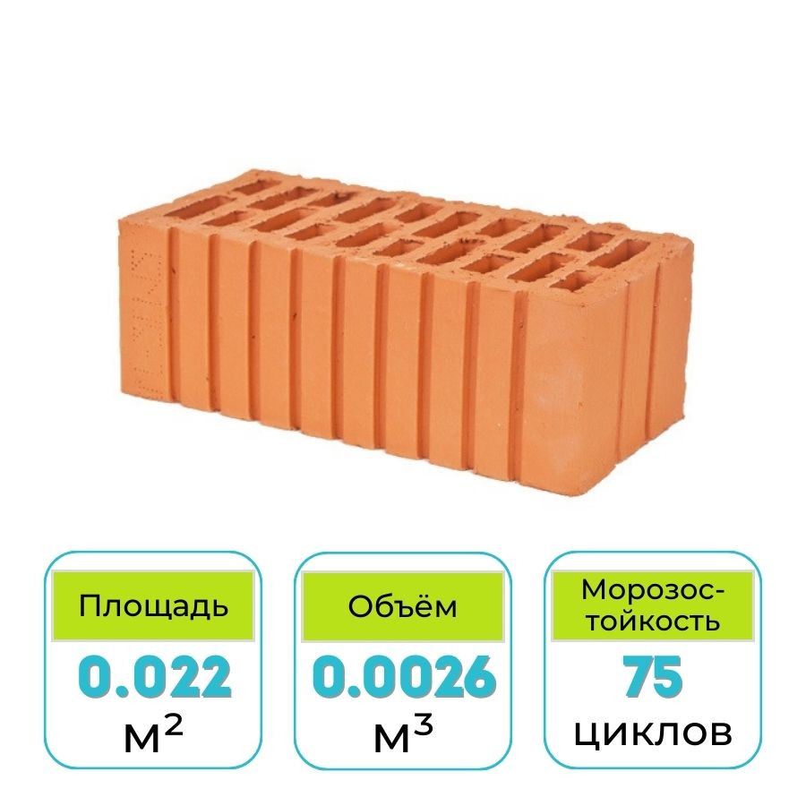 Кирпич керамический рядовой пустотелый утолщенный КРПУ-175 РКЗ