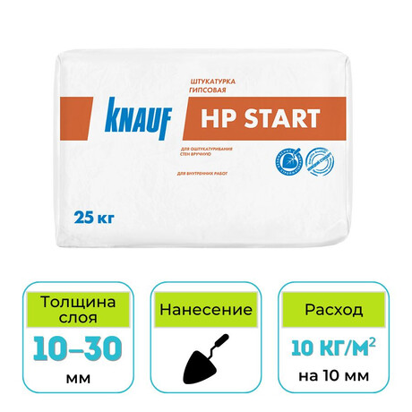 Штукатурка гипсовая Кнауф ХП Старт 25 кг